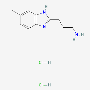 molecular formula C11H17Cl2N3 B2399341 3-(5-methyl-1H-benzimidazol-2-yl)propan-1-amine dihydrochloride CAS No. 1169950-70-2