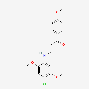 molecular formula C18H20ClNO4 B2399348 3-(4-Chloro-2,5-dimethoxyanilino)-1-(4-methoxyphenyl)-1-propanone CAS No. 868256-19-3