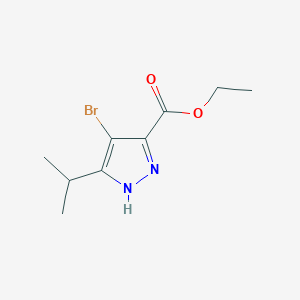 molecular formula C9H13BrN2O2 B2399357 ethyl 4-bromo-3-isopropyl-1H-pyrazole-5-carboxylate CAS No. 1354830-66-2
