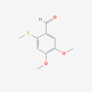 molecular formula C10H12O3S B2399370 4,5-Dimethoxy-2-(methylsulfanyl)benzaldehyde CAS No. 63624-30-6
