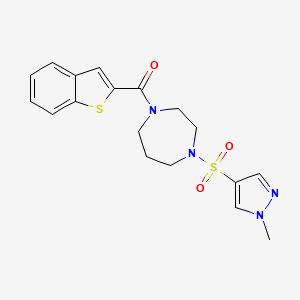 benzo[b]thiophen-2-yl(4-((1-methyl-1H-pyrazol-4-yl)sulfonyl)-1,4-diazepan-1-yl)methanone