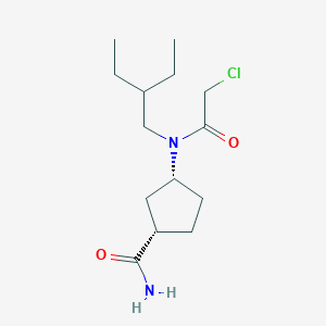 molecular formula C14H25ClN2O2 B2399375 (1S,3R)-3-[(2-Chloroacetyl)-(2-ethylbutyl)amino]cyclopentane-1-carboxamide CAS No. 2411181-50-3