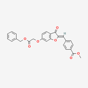 molecular formula C26H20O7 B2399377 (Z)-methyl 4-((6-(2-(benzyloxy)-2-oxoethoxy)-3-oxobenzofuran-2(3H)-ylidene)methyl)benzoate CAS No. 623117-90-8