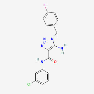 molecular formula C16H13ClFN5O B2399378 5-amino-N-(3-chlorophenyl)-1-(4-fluorobenzyl)-1H-1,2,3-triazole-4-carboxamide CAS No. 899973-11-6