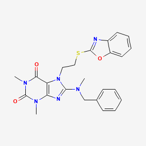 molecular formula C24H24N6O3S B2399379 7-(2-(benzo[d]oxazol-2-ylthio)ethyl)-8-(benzyl(methyl)amino)-1,3-dimethyl-1H-purine-2,6(3H,7H)-dione CAS No. 850914-96-4