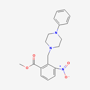 molecular formula C19H21N3O4 B2399387 Methyl 3-nitro-2-[(4-phenylpiperazino)methyl]benzenecarboxylate CAS No. 860784-17-4