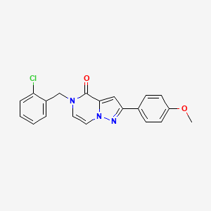 molecular formula C20H16ClN3O2 B2399388 5-(2-chlorobenzyl)-2-(4-methoxyphenyl)pyrazolo[1,5-a]pyrazin-4(5H)-one CAS No. 1358645-40-5