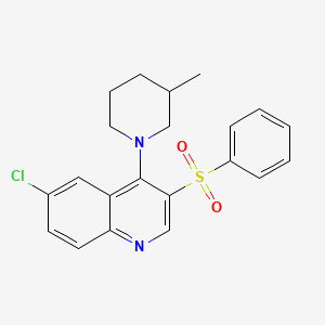 molecular formula C21H21ClN2O2S B2399389 6-Chloro-4-(3-methylpiperidin-1-yl)-3-(phenylsulfonyl)quinoline CAS No. 895647-35-5
