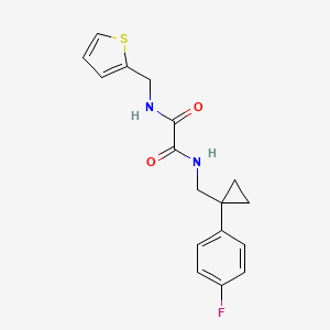 molecular formula C17H17FN2O2S B2399392 N1-((1-(4-fluorophenyl)cyclopropyl)methyl)-N2-(thiophen-2-ylmethyl)oxalamide CAS No. 1049437-75-3