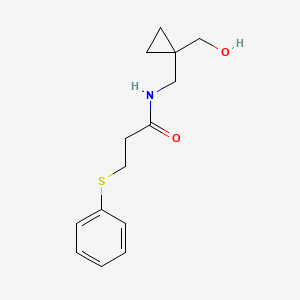 molecular formula C14H19NO2S B2399393 N-((1-(hydroxymethyl)cyclopropyl)methyl)-3-(phenylthio)propanamide CAS No. 1286724-67-1