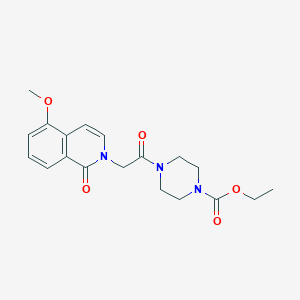 molecular formula C19H23N3O5 B2399395 4-[2-(5-甲氧基-1-氧代异喹啉-2-基)乙酰基]哌嗪-1-羧酸乙酯 CAS No. 868223-25-0