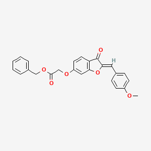 molecular formula C25H20O6 B2399408 (Z)-benzyl 2-((2-(4-methoxybenzylidene)-3-oxo-2,3-dihydrobenzofuran-6-yl)oxy)acetate CAS No. 623117-93-1