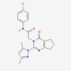 molecular formula C20H20BrN5O2 B2399409 N-(4-bromophenyl)-2-(2-(3,5-dimethyl-1H-pyrazol-1-yl)-4-oxo-4,5,6,7-tetrahydro-3H-cyclopenta[d]pyrimidin-3-yl)acetamide CAS No. 1019102-14-7