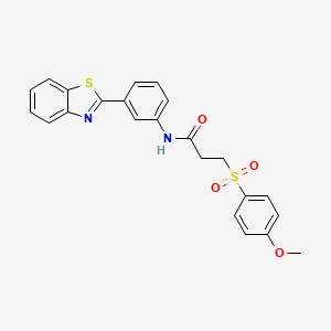 molecular formula C23H20N2O4S2 B2399413 N-(3-(benzo[d]thiazol-2-yl)phenyl)-3-((4-methoxyphenyl)sulfonyl)propanamide CAS No. 941952-21-2