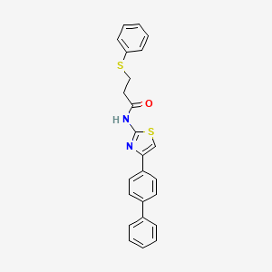 molecular formula C24H20N2OS2 B2399414 N-(4-([1,1'-biphenyl]-4-yl)thiazol-2-yl)-3-(phenylthio)propanamide CAS No. 477242-90-3