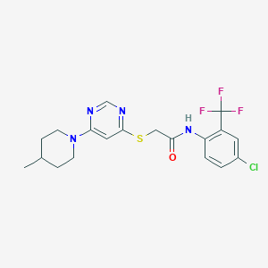 molecular formula C19H20ClF3N4OS B2399416 N-(5-氟-2-甲基苯基)-2-{[6-甲基-2-(4-甲基苯基)嘧啶-4-基]氧基}乙酰胺 CAS No. 1251674-53-9
