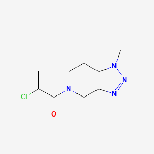 molecular formula C9H13ClN4O B2399418 2-Chloro-1-(1-methyl-6,7-dihydro-4H-triazolo[4,5-c]pyridin-5-yl)propan-1-one CAS No. 2411299-33-5