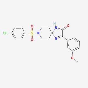 molecular formula C20H20ClN3O4S B2399422 8-((4-Chlorophenyl)sulfonyl)-3-(3-methoxyphenyl)-1,4,8-triazaspiro[4.5]dec-3-en-2-one CAS No. 1357721-60-8