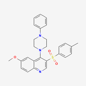 molecular formula C27H27N3O3S B2399428 6-甲氧基-3-(4-甲苯磺酰基)-4-(4-苯基哌嗪-1-基)喹啉 CAS No. 866848-48-8