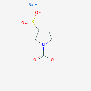 molecular formula C9H16NNaO4S B2399431 Sodium;1-[(2-methylpropan-2-yl)oxycarbonyl]pyrrolidine-3-sulfinate CAS No. 2138279-25-9