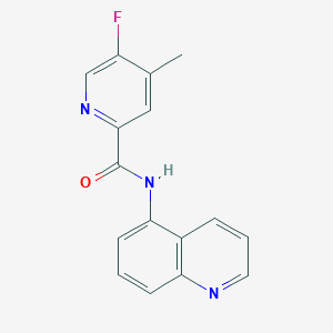 molecular formula C16H12FN3O B2399437 5-Fluoro-4-methyl-N-quinolin-5-ylpyridine-2-carboxamide CAS No. 2415517-19-8