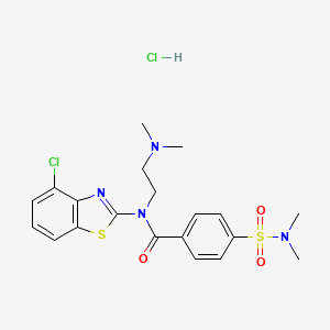 molecular formula C20H24Cl2N4O3S2 B2399438 N-(4-chlorobenzo[d]thiazol-2-yl)-N-(2-(dimethylamino)ethyl)-4-(N,N-dimethylsulfamoyl)benzamide hydrochloride CAS No. 1216619-63-4
