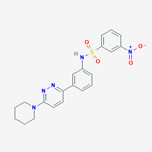molecular formula C21H21N5O4S B2399443 3-nitro-N-(3-(6-(piperidin-1-yl)pyridazin-3-yl)phenyl)benzenesulfonamide CAS No. 898421-91-5