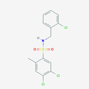 molecular formula C14H12Cl3NO2S B2399444 4,5-dichloro-N-[(2-chlorophenyl)methyl]-2-methylbenzene-1-sulfonamide CAS No. 1808512-91-5