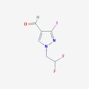 molecular formula C6H5F2IN2O B2399447 1-(2,2-Difluoroethyl)-3-iodopyrazole-4-carbaldehyde CAS No. 1946822-05-4