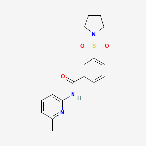 molecular formula C17H19N3O3S B2399450 N-(6-methylpyridin-2-yl)-3-(pyrrolidine-1-sulfonyl)benzamide CAS No. 941832-04-8