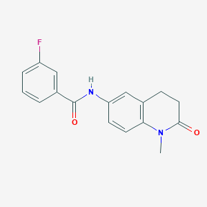 molecular formula C17H15FN2O2 B2399451 3-氟-N~1~-(1-甲基-2-氧代-1,2,3,4-四氢-6-喹啉基)苯甲酰胺 CAS No. 921913-80-6