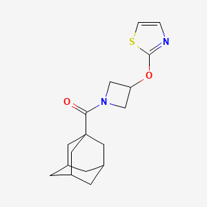 molecular formula C17H22N2O2S B2399452 (3r,5r,7r)-Adamantan-1-yl(3-(thiazol-2-yloxy)azetidin-1-yl)methanone CAS No. 1797892-89-7