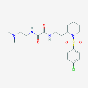 molecular formula C19H29ClN4O4S B2399454 N1-(2-(1-((4-chlorophenyl)sulfonyl)piperidin-2-yl)ethyl)-N2-(2-(dimethylamino)ethyl)oxalamide CAS No. 898425-94-0