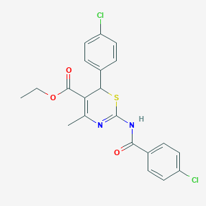 molecular formula C21H18Cl2N2O3S B2399455 ethyl 2-(4-chlorobenzamido)-6-(4-chlorophenyl)-4-methyl-6H-1,3-thiazine-5-carboxylate CAS No. 893789-62-3