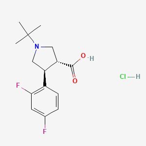 (3R,4S)-1-Tert-butyl-4-(2,4-difluorophenyl)pyrrolidine-3-carboxylic acid;hydrochloride