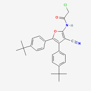 molecular formula C27H29ClN2O2 B2399457 N-[4,5-bis(4-tert-butylphenyl)-3-cyanofuran-2-yl]-2-chloroacetamide CAS No. 721415-84-5