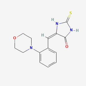 molecular formula C14H15N3O2S B2399458 5-[(E)-(2-吗啉苯基)亚甲基]-2-硫代氧代四氢-4H-咪唑-4-酮 CAS No. 1351283-85-6
