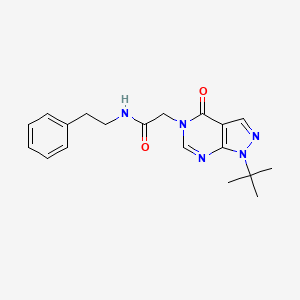 molecular formula C19H23N5O2 B2399459 2-(1-tert-butyl-4-oxo-1,4-dihydro-5H-pyrazolo[3,4-d]pyrimidin-5-yl)-N-(2-phenylethyl)acetamide CAS No. 863448-11-7