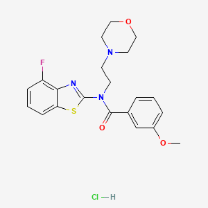 molecular formula C21H23ClFN3O3S B2399462 N-(4-氟苯并[d]噻唑-2-基)-3-甲氧基-N-(2-吗啉基乙基)苯甲酰胺盐酸盐 CAS No. 1216839-61-0