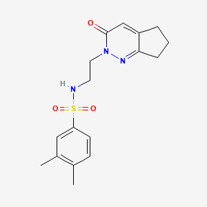 molecular formula C17H21N3O3S B2399464 3,4-dimethyl-N-(2-(3-oxo-3,5,6,7-tetrahydro-2H-cyclopenta[c]pyridazin-2-yl)ethyl)benzenesulfonamide CAS No. 2097859-50-0