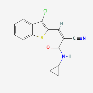 (Z)-3-(3-chloro-1-benzothiophen-2-yl)-2-cyano-N-cyclopropylprop-2-enamide