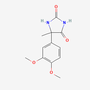 molecular formula C12H14N2O4 B2399475 5-(3,4-Dimethoxyphenyl)-5-methylimidazolidine-2,4-dione CAS No. 956611-52-2