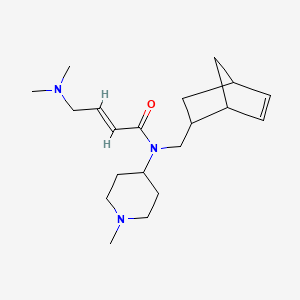 molecular formula C20H33N3O B2399482 (E)-N-(2-Bicyclo[2.2.1]hept-5-enylmethyl)-4-(dimethylamino)-N-(1-methylpiperidin-4-yl)but-2-enamide CAS No. 2411329-31-0