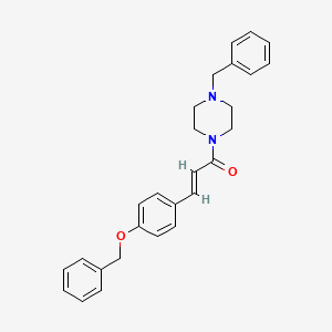 molecular formula C27H28N2O2 B2399489 (E)-3-[4-(benzyloxy)phenyl]-1-(4-benzylpiperazino)-2-propen-1-one CAS No. 477888-37-2
