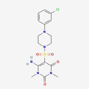 6-Amino-5-[4-(3-chlorophenyl)piperazin-1-yl]sulfonyl-1,3-dimethylpyrimidine-2,4-dione