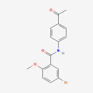 molecular formula C16H14BrNO3 B2399492 N-(4-acetylphenyl)-5-bromo-2-methoxybenzamide CAS No. 328959-67-7
