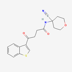 molecular formula C18H18N2O3S B2399494 4-(1-benzothiophen-3-yl)-N-(4-cyanooxan-4-yl)-4-oxobutanamide CAS No. 1424044-18-7