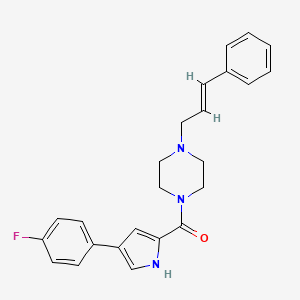 molecular formula C24H24FN3O B2399502 (E)-(4-cinnamylpiperazin-1-yl)(4-(4-fluorophenyl)-1H-pyrrol-2-yl)methanone CAS No. 1219915-21-5
