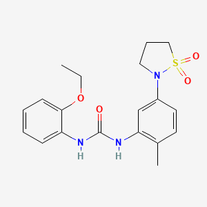 molecular formula C19H23N3O4S B2399510 1-(5-(1,1-二氧化异噻唑烷-2-基)-2-甲基苯基)-3-(2-乙氧基苯基)脲 CAS No. 1203019-42-4