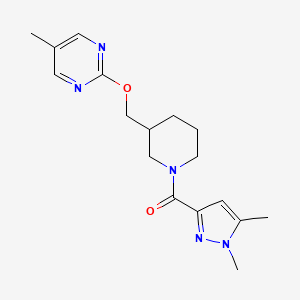 (1,5-Dimethylpyrazol-3-yl)-[3-[(5-methylpyrimidin-2-yl)oxymethyl]piperidin-1-yl]methanone